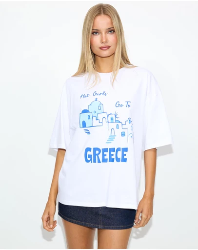 Dazie - Greece Oversized Graphic Tee