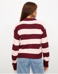 Dazie - Freya Stripe Knit Polo