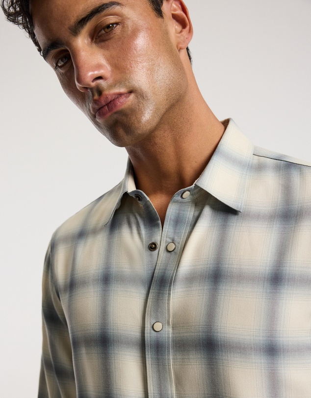 Calibre - Tailored Check Long Sleeve Shirt Bone