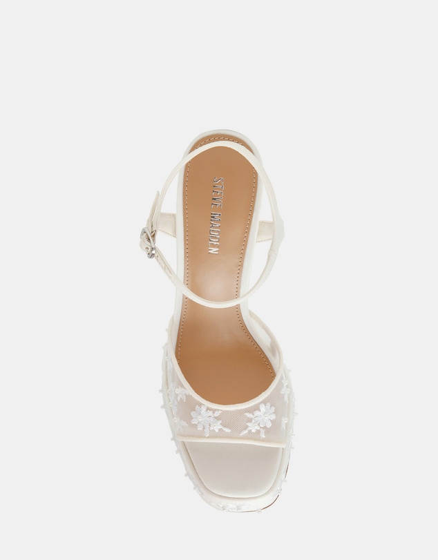 Steve Madden - Liandra-Emb White Mesh Heels