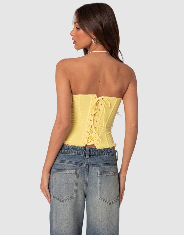 EDIKTED - Deirdre Mesh Lace Up Corset