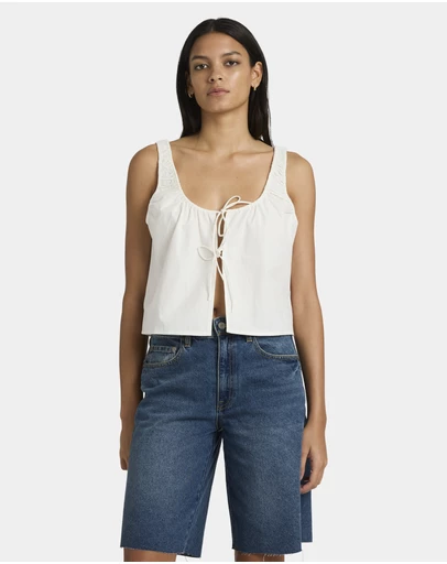 RVCA - Womens Long Beach Denim Shorts