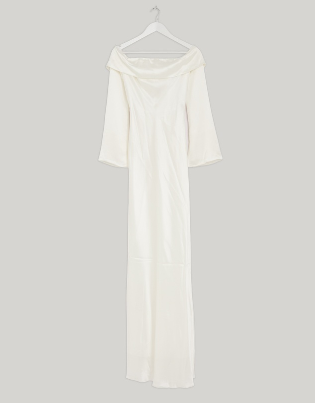 Revibe - Repaired MISHA Bianca Off Shoulder Long Sleeve Gown - AU 8
