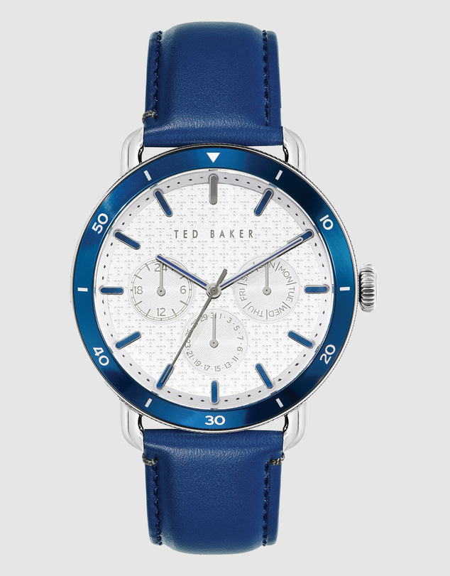 Ted Baker - Margarit 46mm Blue Leather Watch