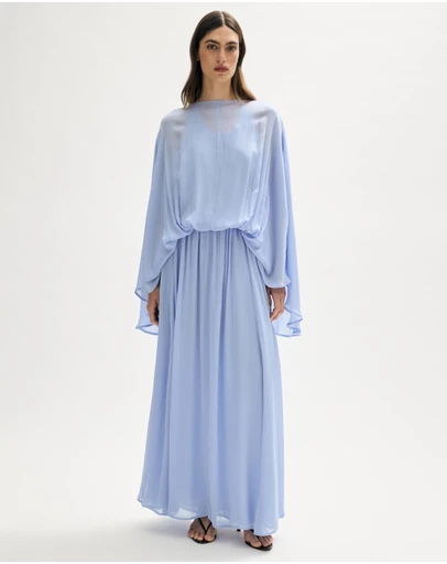 Minima Esenciales - Iva Draped Maxi Dress with Removable Lining