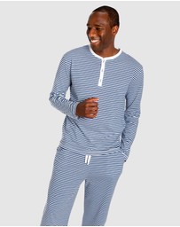 Sant And Abel - Men's Marina Jersey Stripe Henley Top