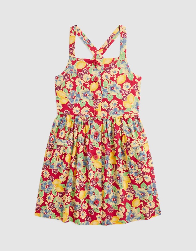 Polo Ralph Lauren - Lemon Floral Slub Cotton Dress - Kids