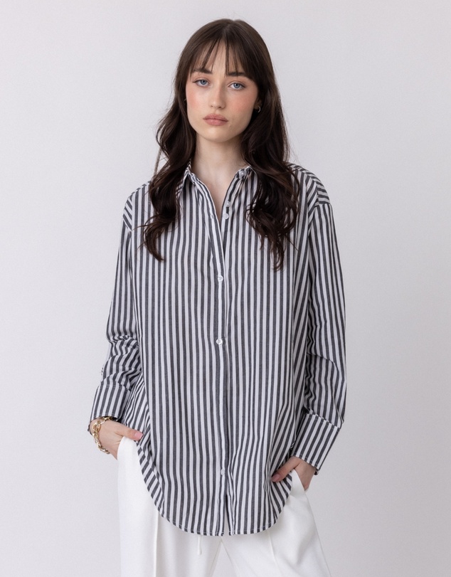 ALEXANDRA - Austin Shirt Black Stripe