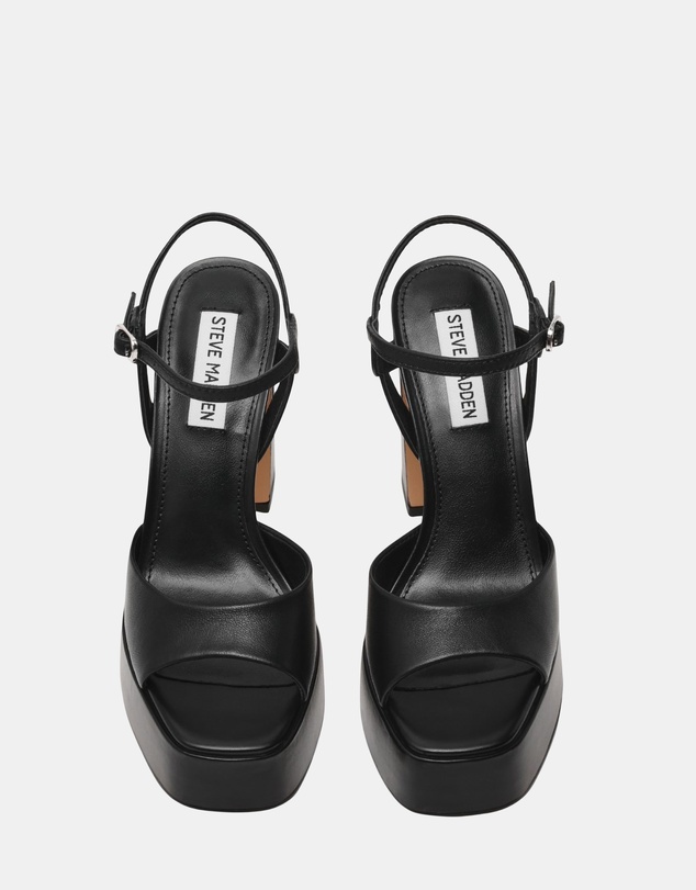 Steve Madden - Miliana Black Leather Heels