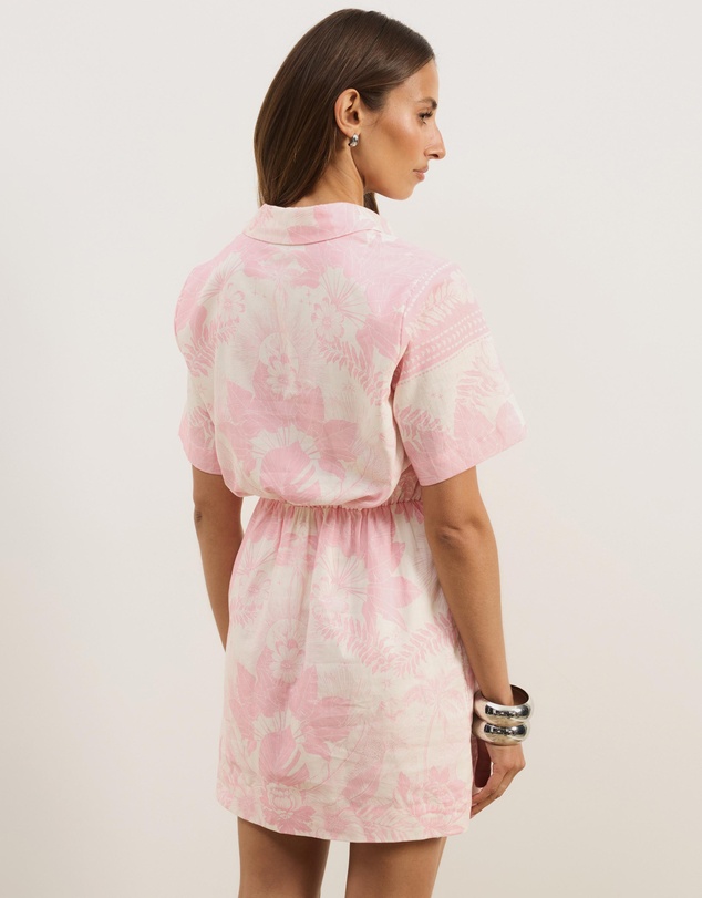 Atmos&Here - Remi Linen Blend Mini Shirt Dress