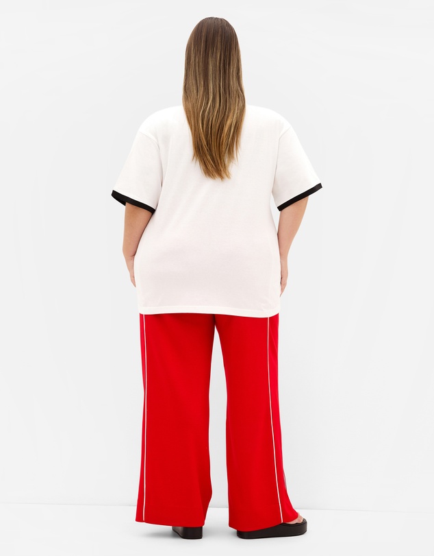 City Chic - Plus size Oversized LA Print Tee - ivory