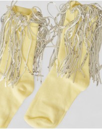 High Heel Jungle - Bowie Cotton Socks With Glitter Fringe