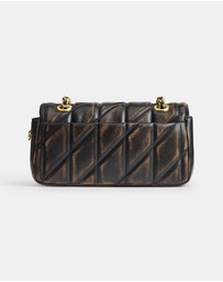 Coach - Loved Leather Quilted Tabby Shoulder Bag 20 With Chain