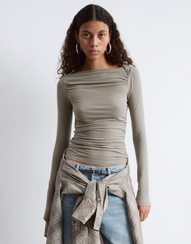 & Other Stories - Ruched Boatneck Top