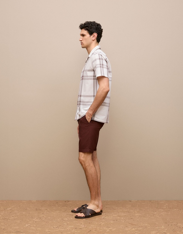Trenery - Seersucker Check Camp Shirt in White