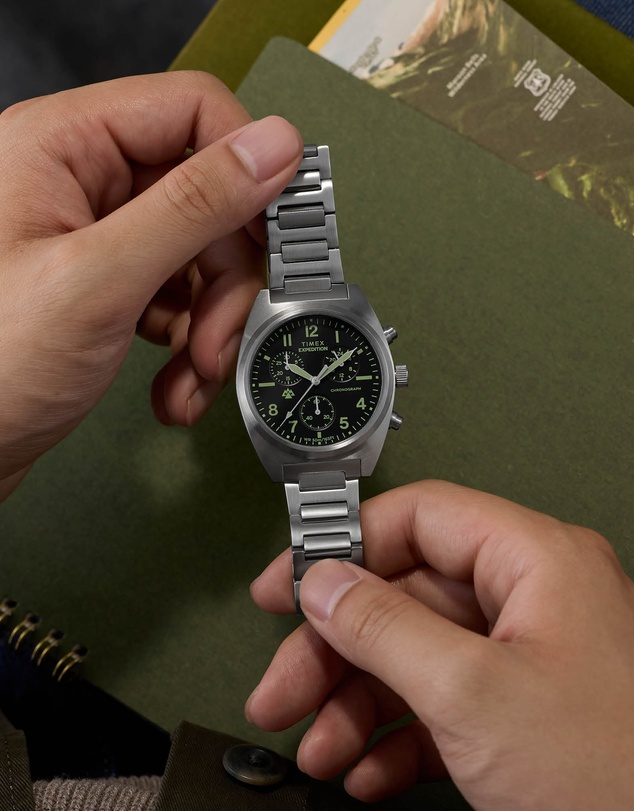 TIMEX - Expedition® Capstone Chronograph 41mm Stainless Steel Bracelet Watch