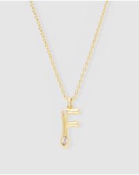 Wanderlust + Co - Alphabet Bubble Pendant Necklace - Letter F