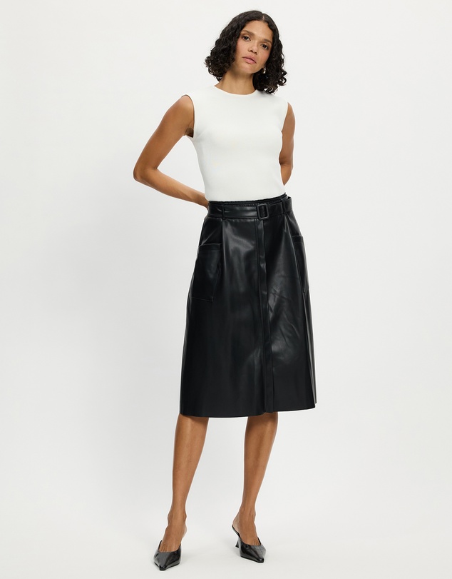 Mossée - Lily A Line Leather Skirt