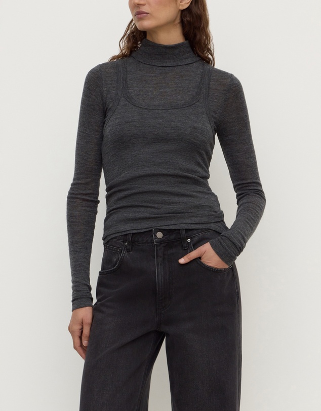 Assembly Label - Nora Merino Wool Layered Turtleneck Top
