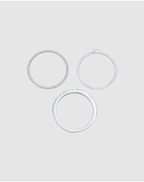 Elli Jewelry - Ring Stacking Set of 3 with Crystals in 925 Sterling Silver