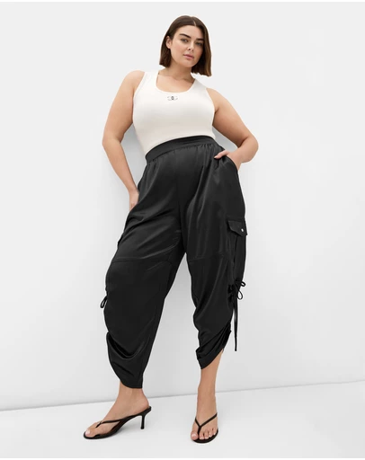 City Chic - Cargo Castle Satin Pant