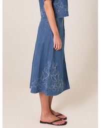 Fate + Becker - Sloane Embroidered Denim Skirt