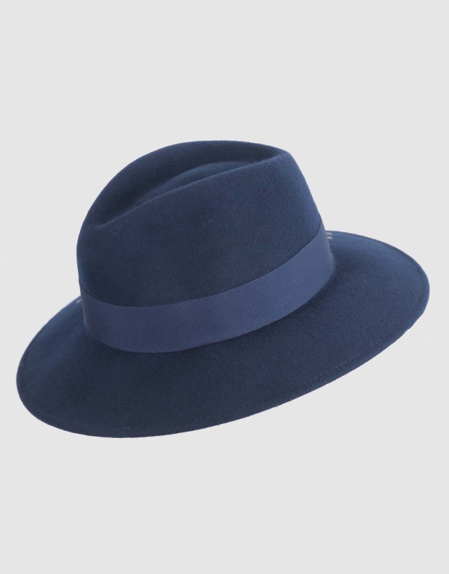 Max Alexander - Winter Felt Navy Fedora Hat
