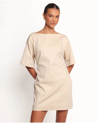 Petal & Pup - Thorne Mini Dress - Beige