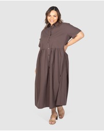 Love Your Wardrobe - Natalie Poplin Maxi Shirt Dress