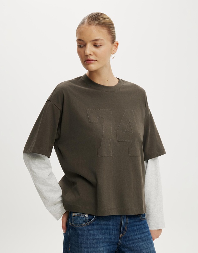 Cotton On - The Double Oversized Graphic Tee
