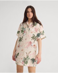 Oxford - Milos Printed Linen Mini Dress