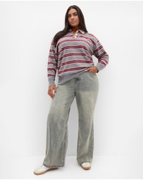 City Chic - Rugby Stripe Knit Jumper