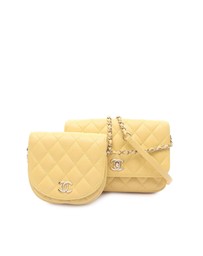 Pre-Loved by Azura Reborn - Pre-Loved Quilted Lambskin Side Packs Flap