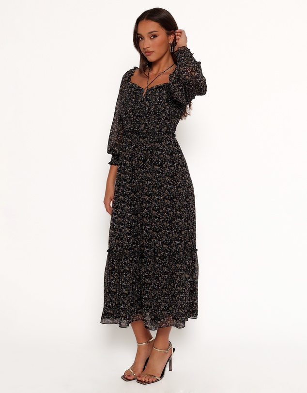 Petal & Pup - Keziah Long Sleeve Maxi Dress - Navy Ditsy Floral