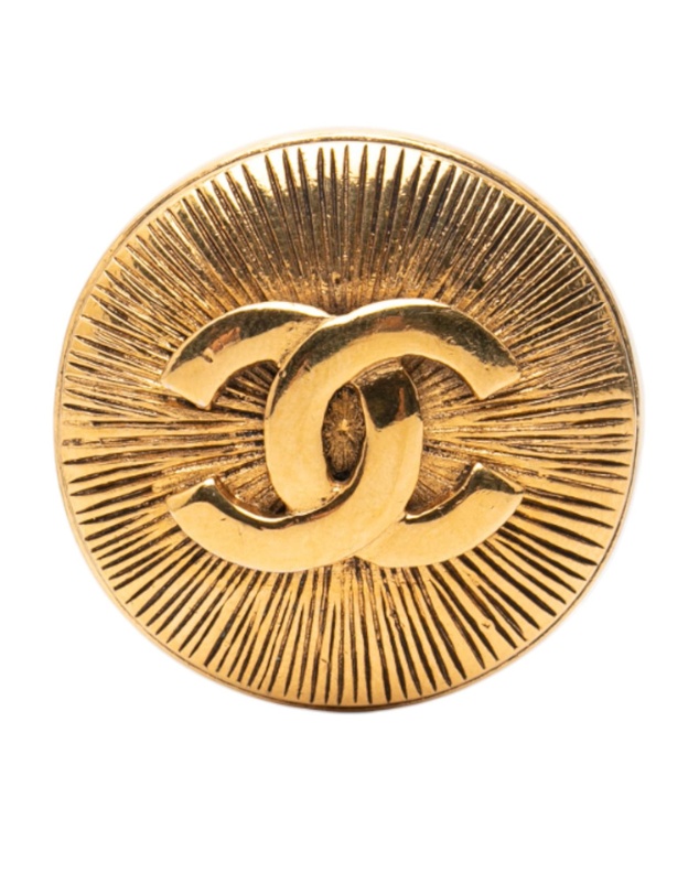 Pre-Loved by Azura Reborn - Pre-Loved Gold Plated CC Round Brooch