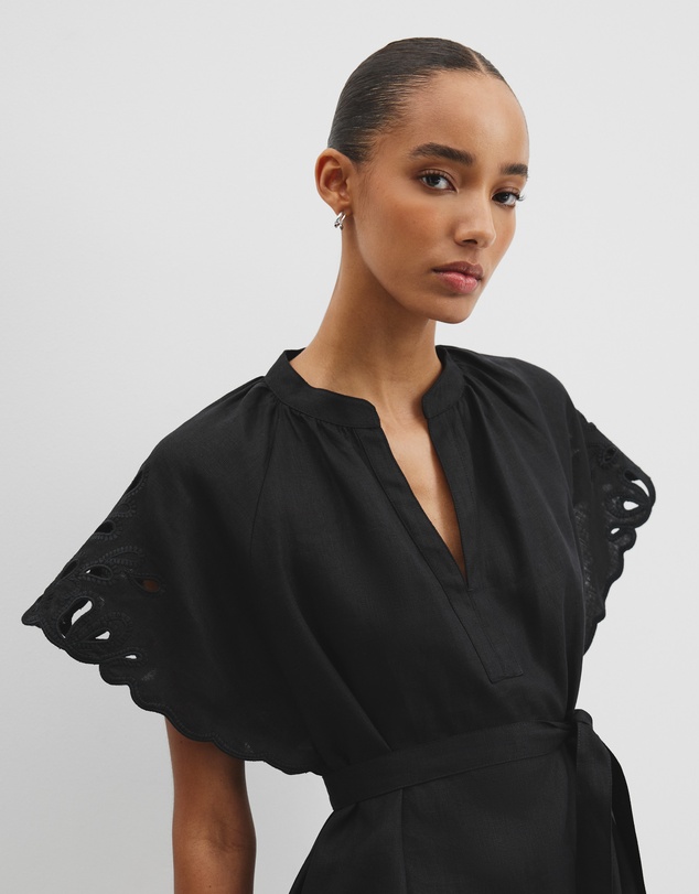 Country Road - Cutwork Linen Mini Dress
