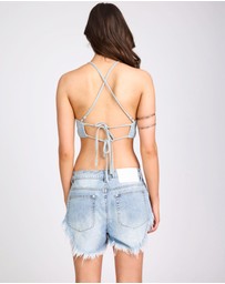 ONE TEASPOON - Denim Butterfly Top - Best Blue