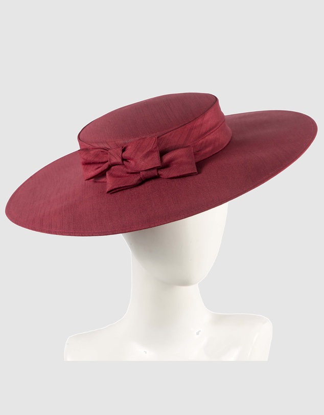 Max Alexander - Wine Wide Brim Boater Hat