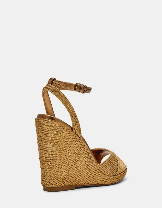 Steve Madden - Devin bronze raffia espadrille wedge sandal