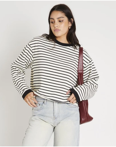 Subtitled - Long Sleeve Stripe Top