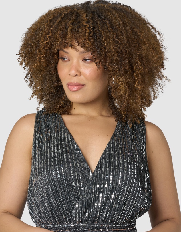 Pink Dusk by Curve Project - Sparkle Bright Midi Dress
