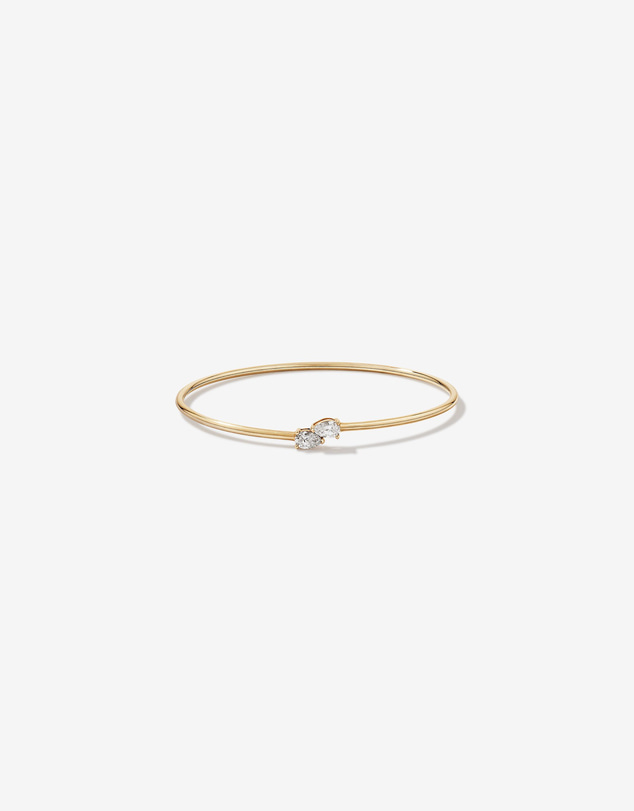 Michael Hill - 0.60 Carat TW of Laboratory-Grown Pear Cut Diamond Torque Bangle in 10kt Yellow Gold