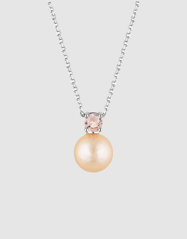 Georgini - Noosa Pink Freshwater And Morganite Cubic Zirconia Pendant Silver