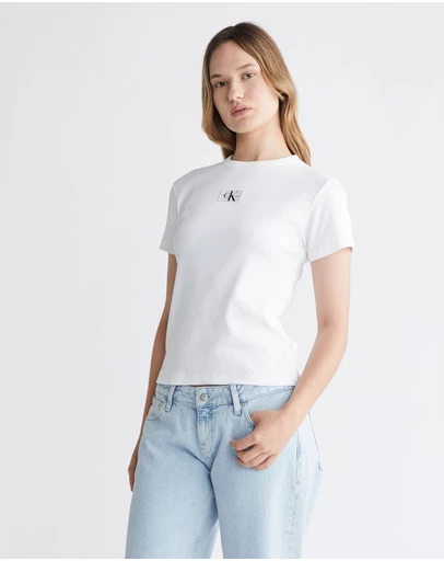 Calvin Klein Jeans - Ribbed Cotton Badge T-shirt