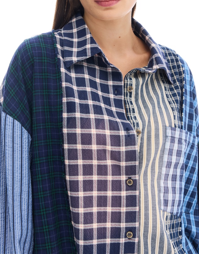 THE TALES - The Tales Patchwork Check Stripe Shirt