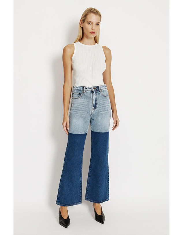 Bardot - Pia Two Toned Flared Jeans