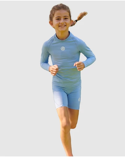 SKINS - Youth Compression Long Sleeve Top - Sky Blue