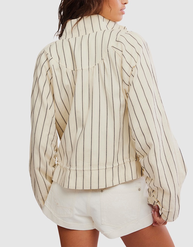 Free People - Devon Balloon Stripped Jacket