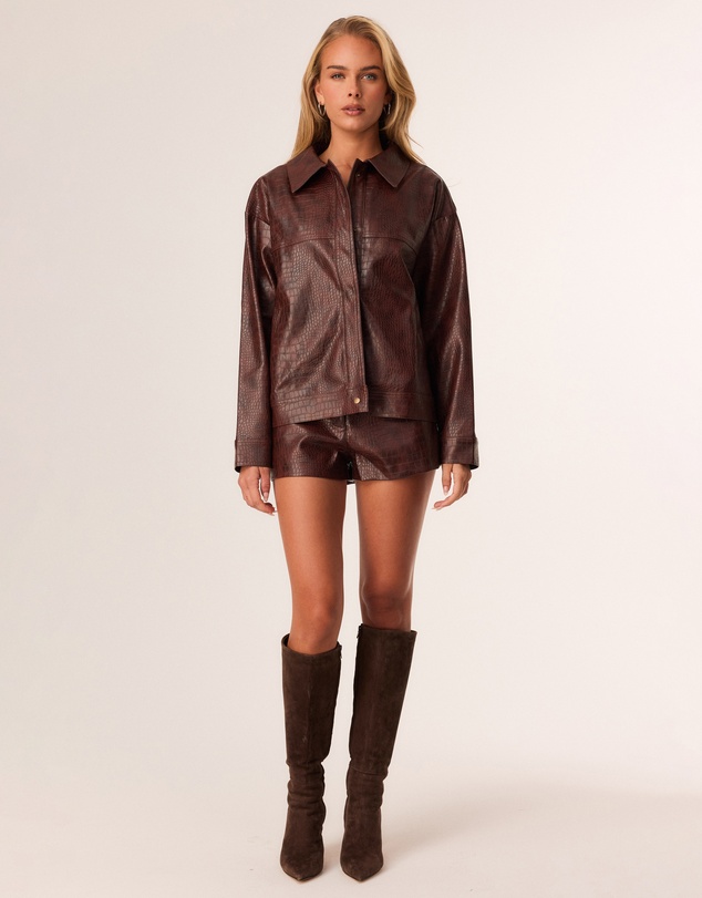 SNDYS - Wendy Croc Faux Leather Jacket