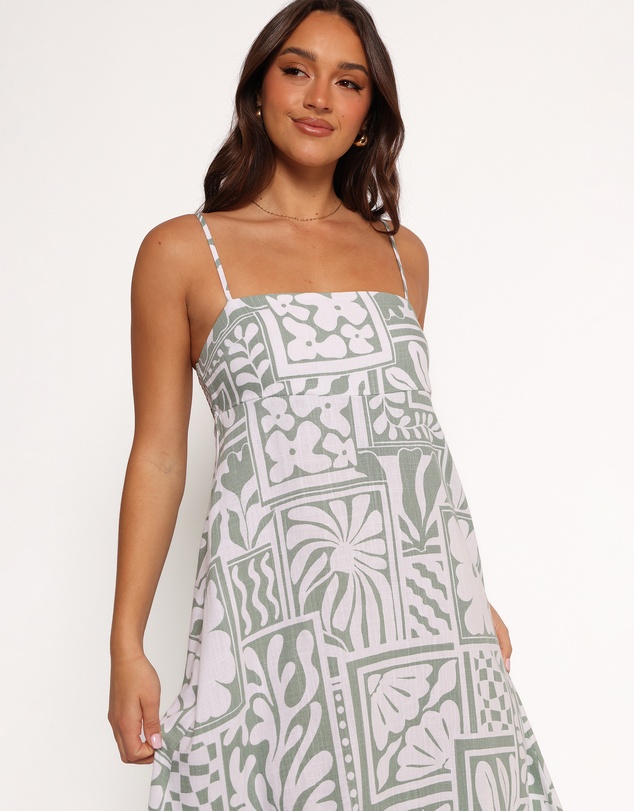 Petal & Pup - Kelsie Midi Dress - Sage Print